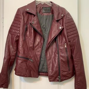 Blank NYC purple/ red Leather Moto Jacket